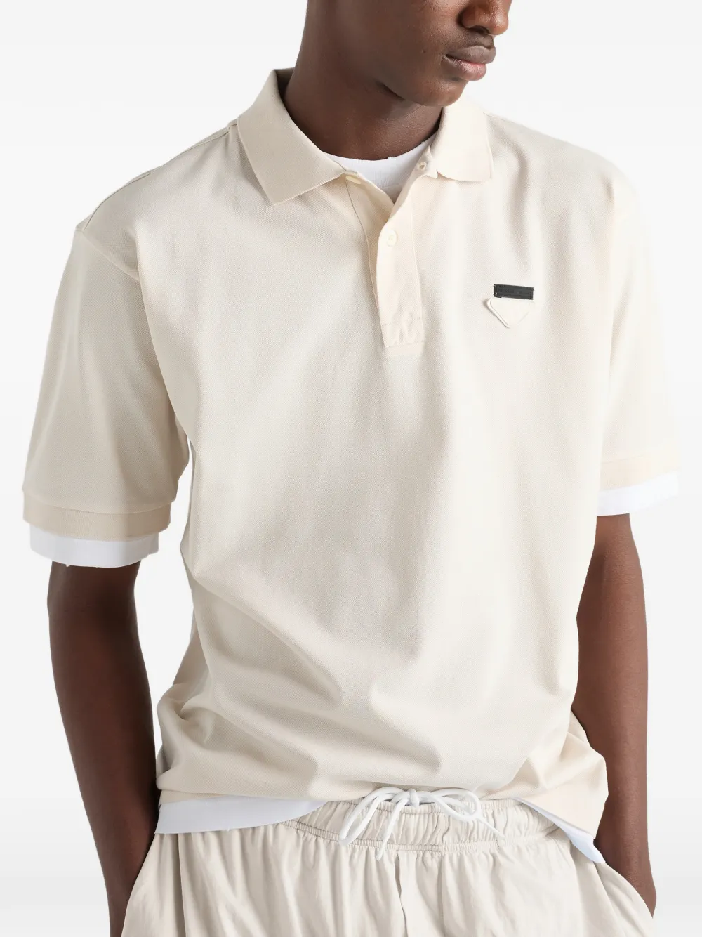 Prada Katoenen poloshirt Beige
