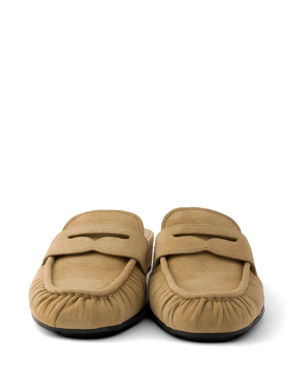 Prada Suède muiltjes Beige