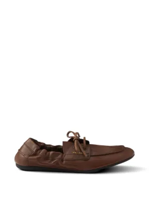 Prada Leather Loafers | Brown | FARFETCH GR