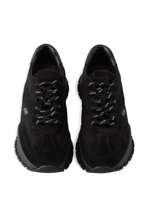 Prada メッシュ＆スエード スニーカー | ブラック | FARFETCH JP
