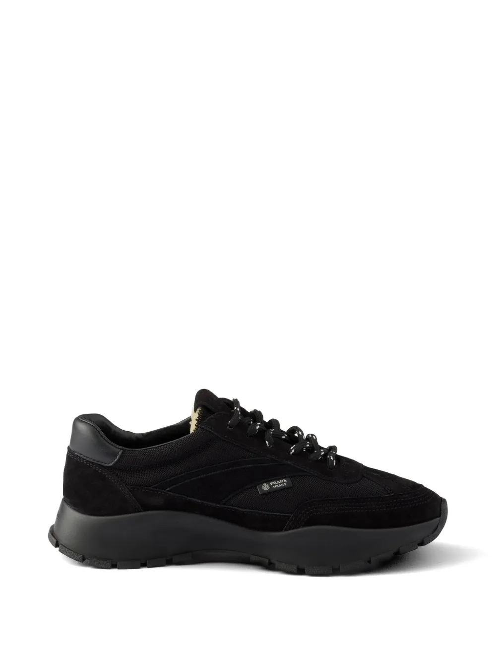 Prada mesh fabric and suede sneakers - Schwarz