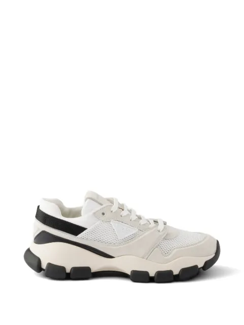Prada mesh fabric and suede sneakers