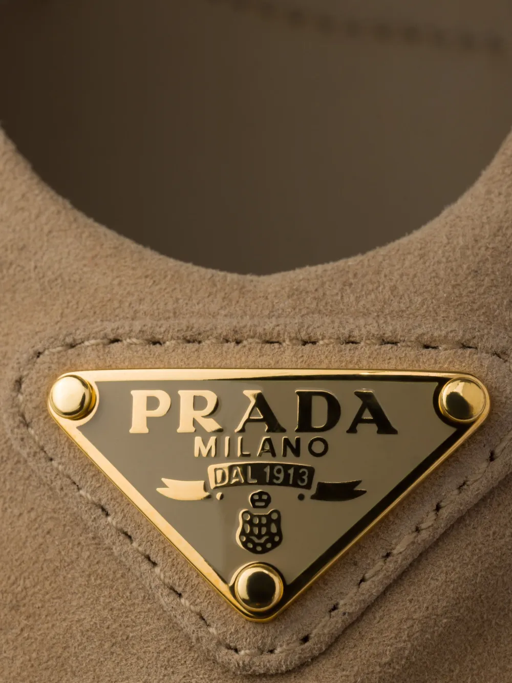 Prada Suède ballerina's Beige