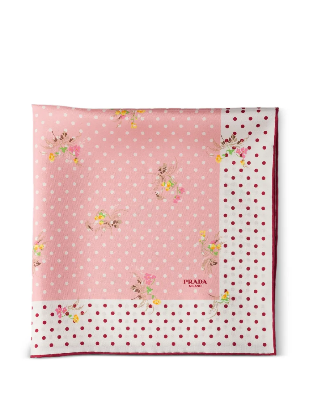 Prada Zijden twill sjaal met print Roze