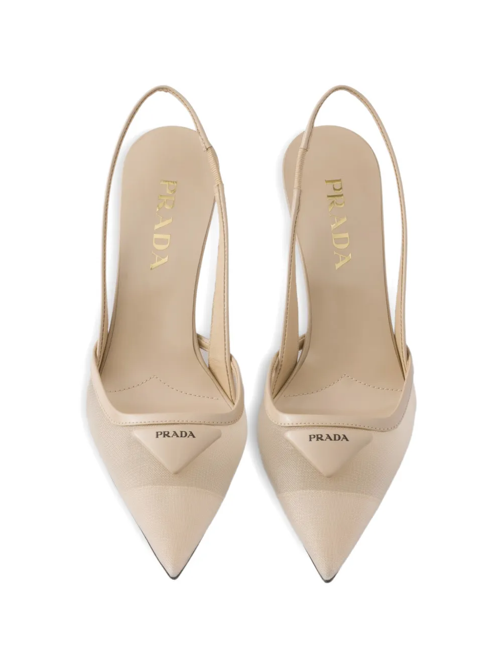 Prada Slingback mesh pumps Beige