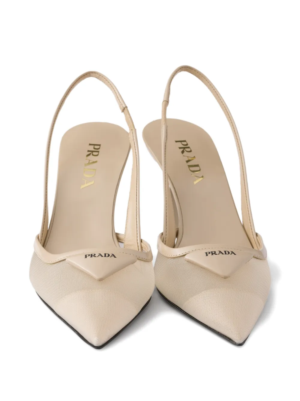 Prada Slingback mesh pumps Beige