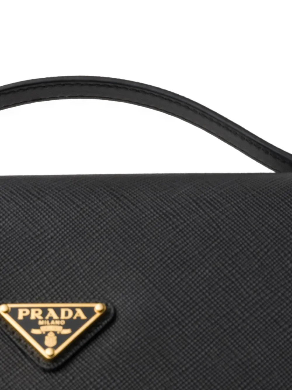 Prada Saffiano leren portemonnee met schouderband Zwart