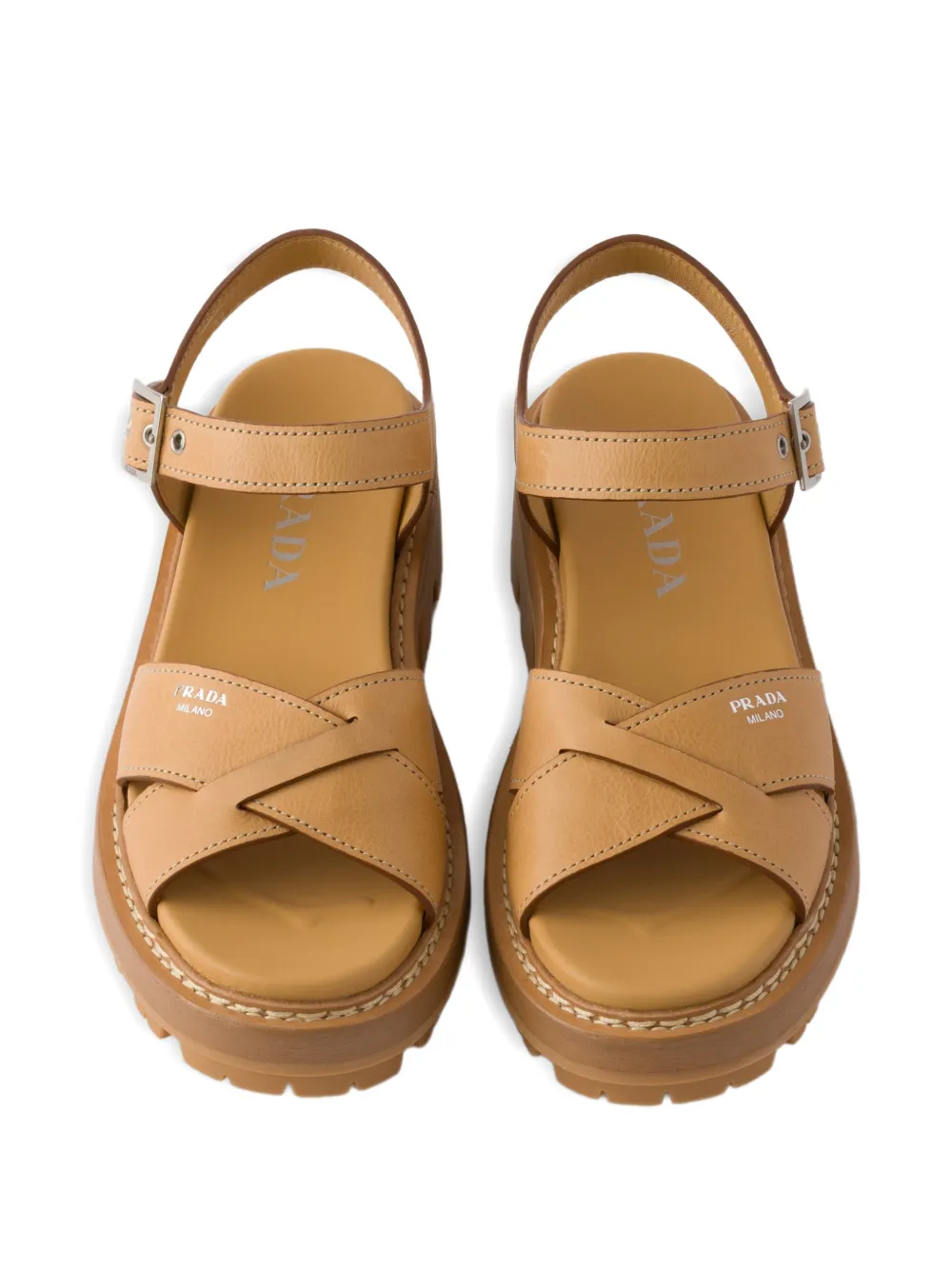 Prada leather sandals Beige