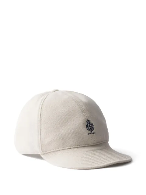 Prada casquette de baseball en piqué vieilli