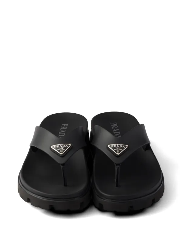 PRADA ブラック サンダル 厚底　ラバーサンダル Prada ラバーサンダル | ブラック | FARFETCH JP