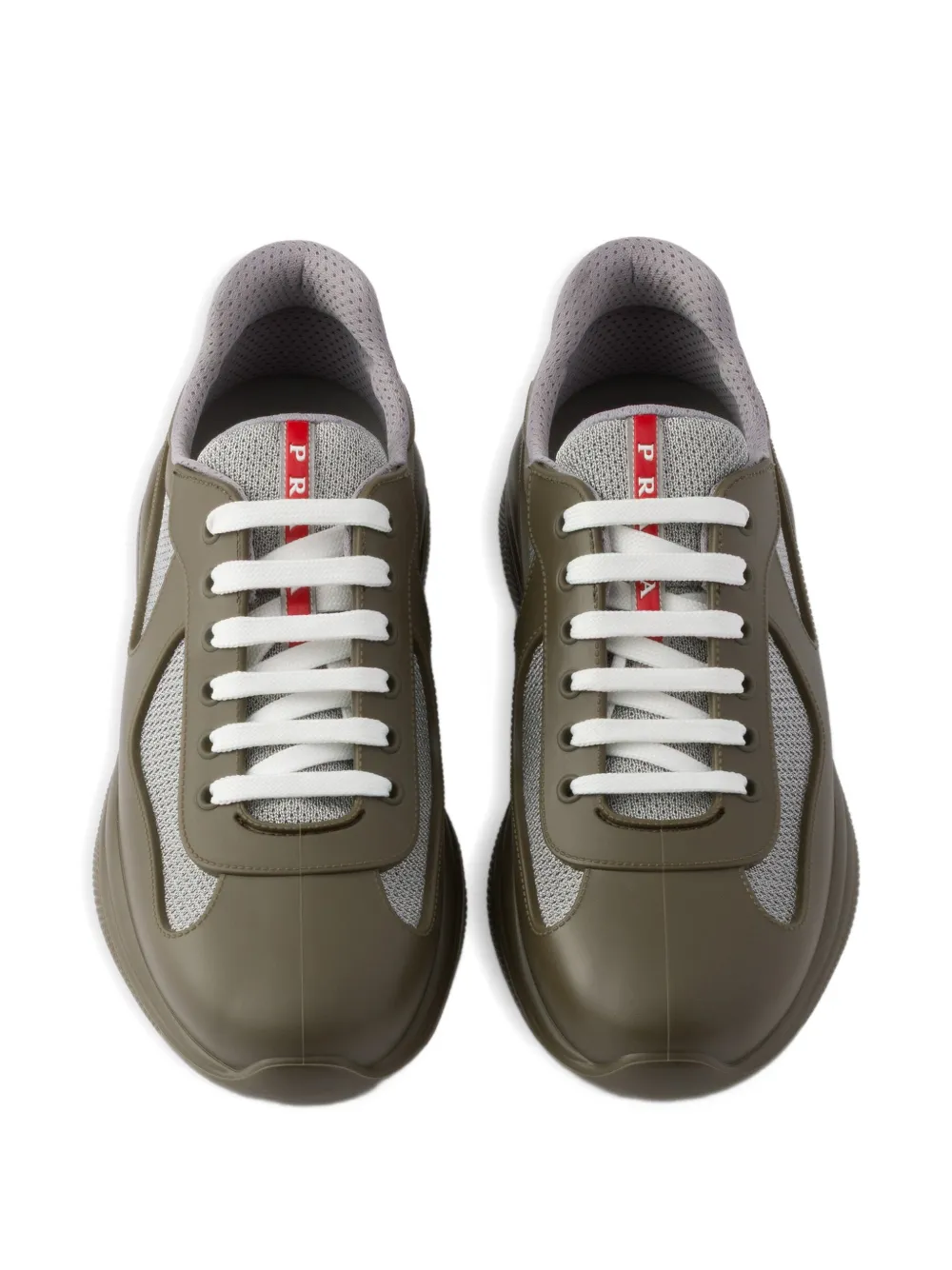 Prada America's Cup sneakers van fietsstof en rubber Groen