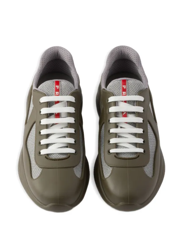Prada America's Cup Soft Rubber And Bike Fabric Sneakers | Green