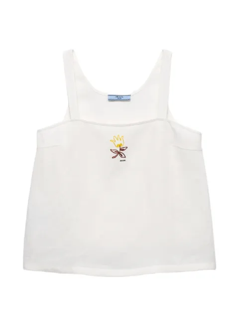 Prada embroidered linen top