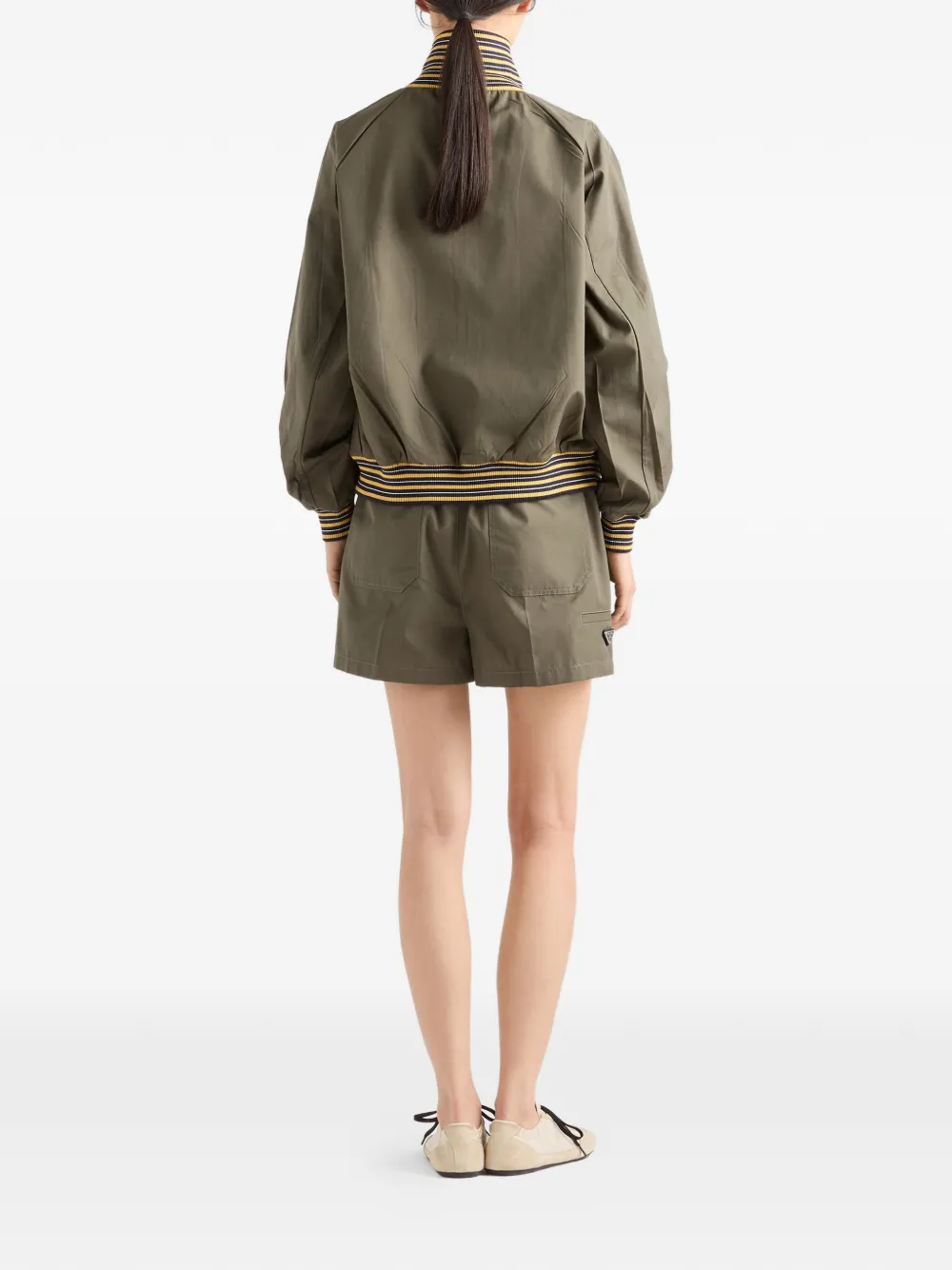 Prada Popeline shorts Groen