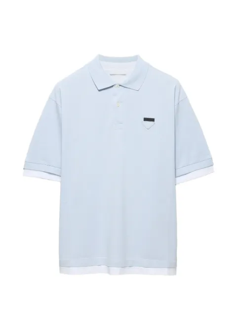 Prada Polo in cotone con ricamo logo