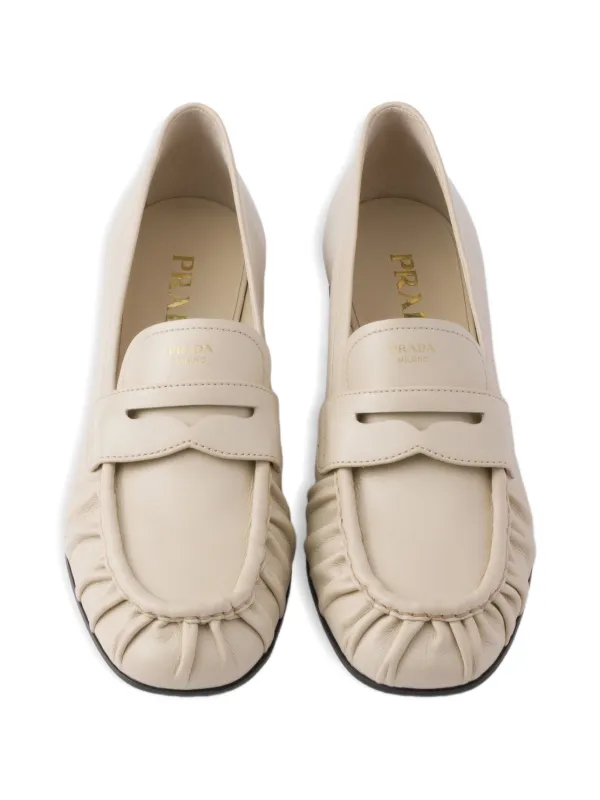 Prada Leather Loafers | Neutrals | FARFETCH