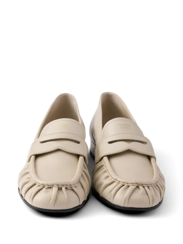 Prada Leather Loafers | Neutrals | FARFETCH