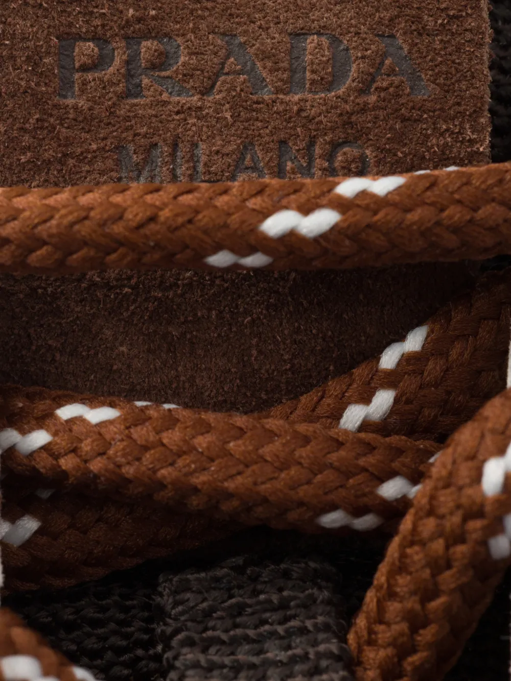 Prada Mesh en suède sneakers Bruin