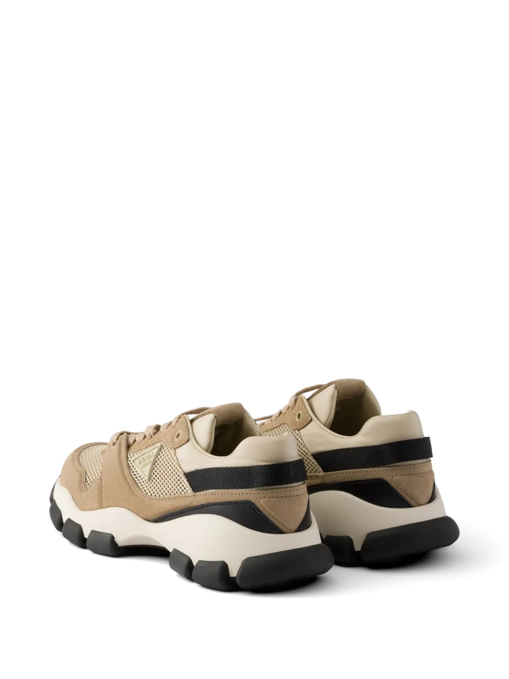 Prada Mesh en suède sneakers Beige