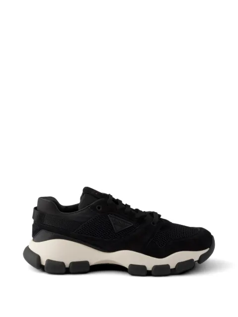 Prada mesh fabric and suede sneakers
