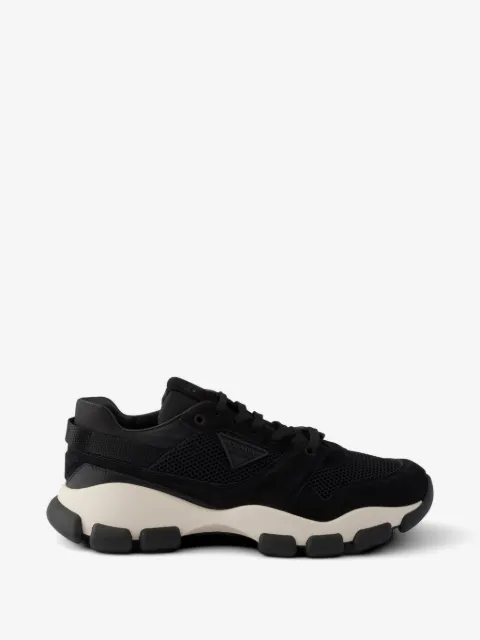 Prada logo-patch panelled sneakers