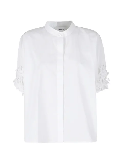 MeimeiJ floral-appliqué band-collar shirt