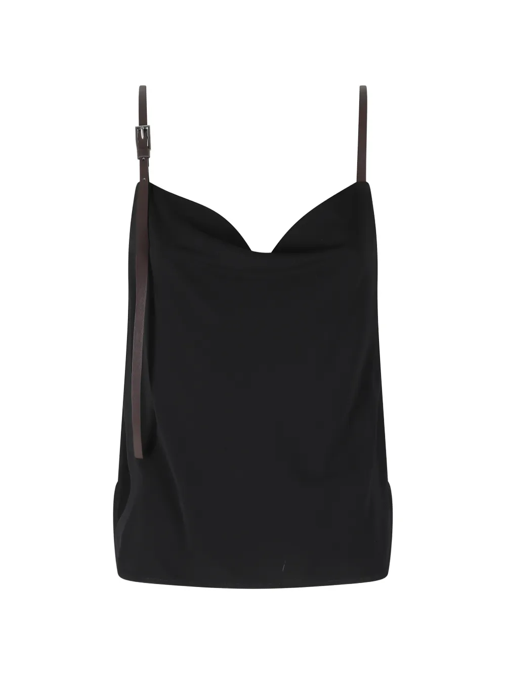 Semicouture Kayly buckle-strap top - Nero