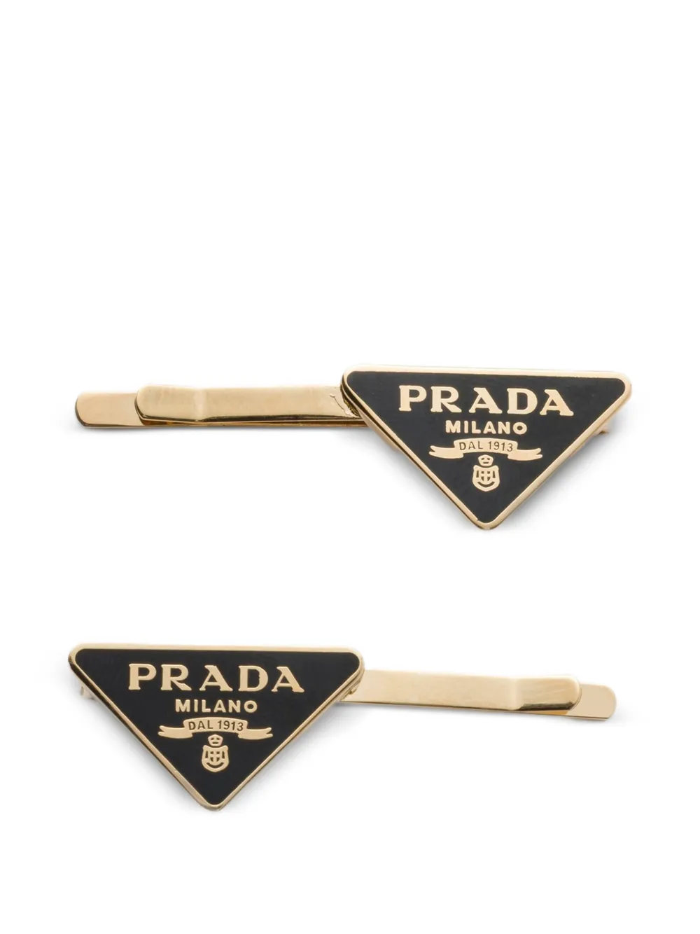 Prada metal hair clips - Oro