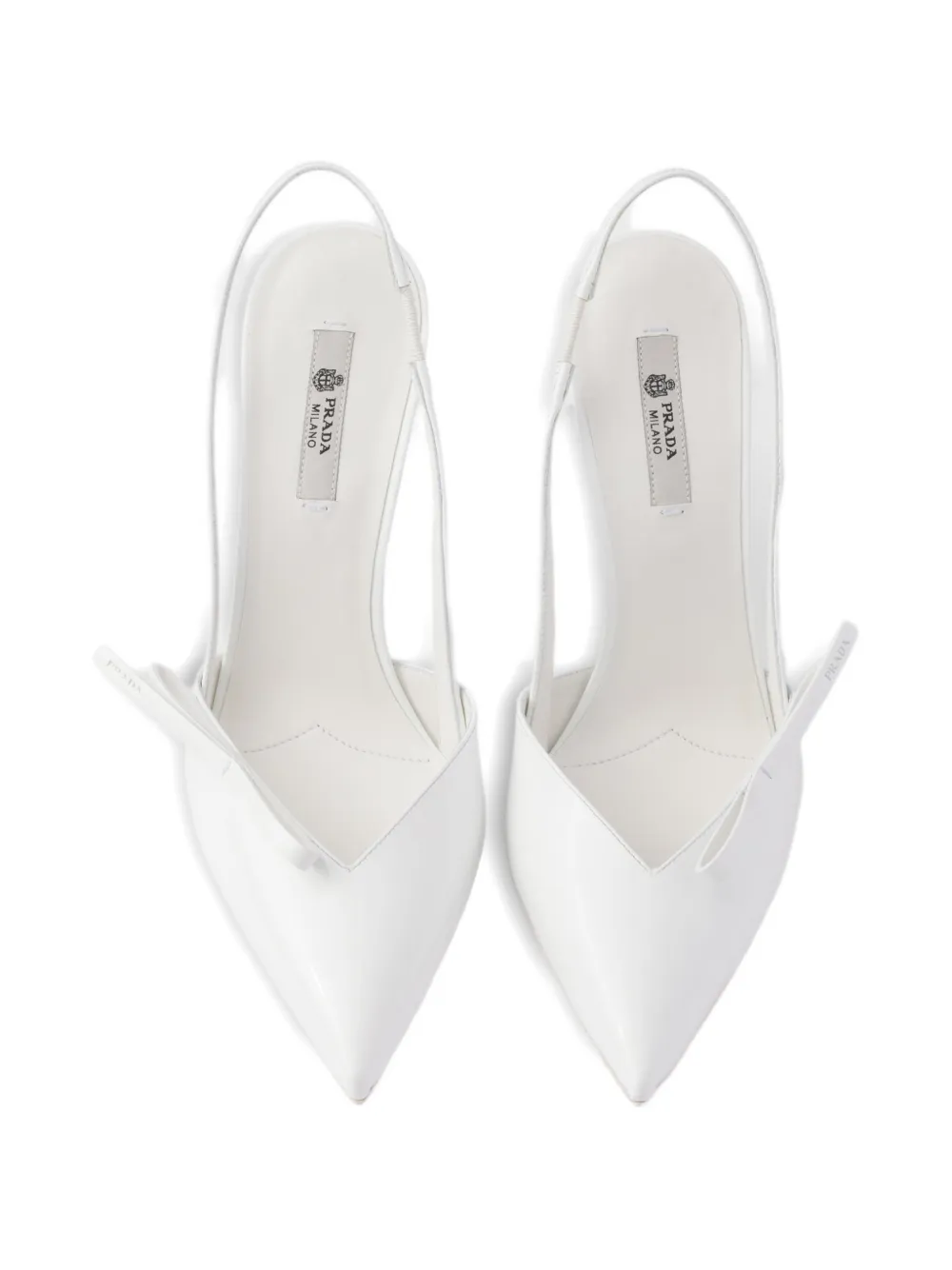Prada Lakleren slingback pumps Wit