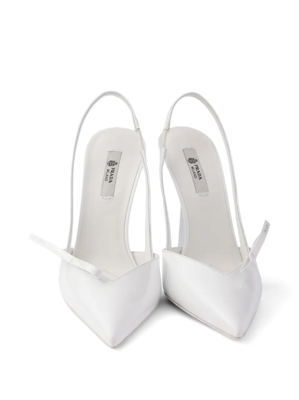 Prada Lakleren slingback pumps Wit