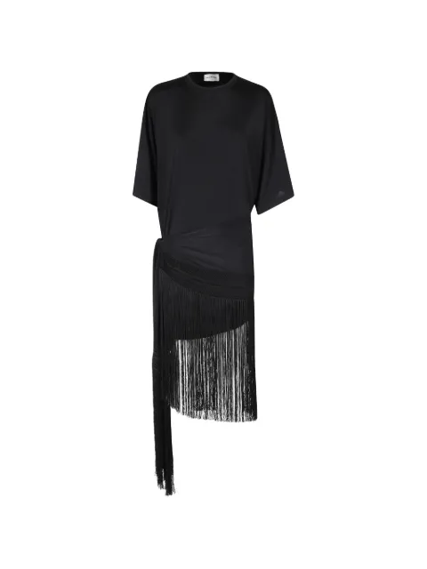 THE ANDAMANE vestido midi asimétrico con flecos