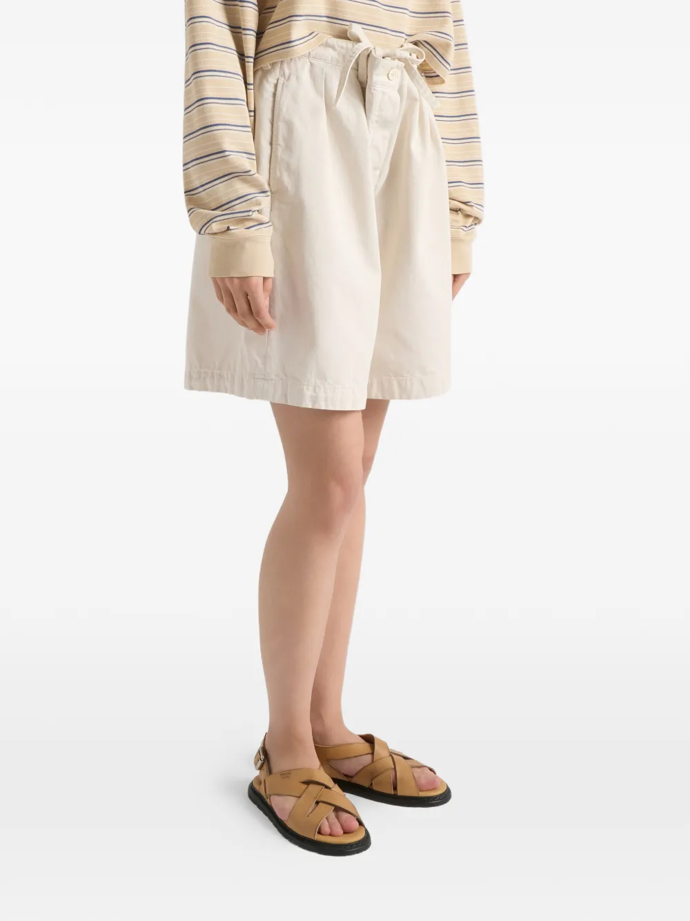 Prada Antiqued leather sandals Beige