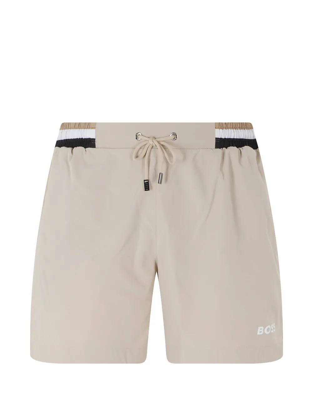 BOSS logo-print drawstring-waist swim shorts - Toni neutri
