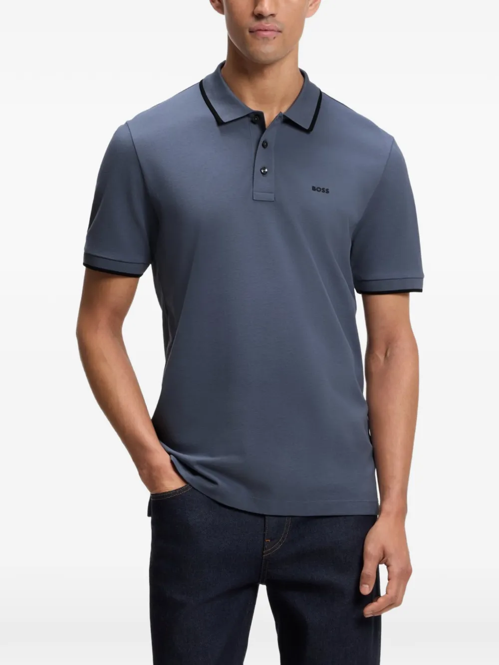 BOSS Parlay 190 poloshirt met logoprint Blauw