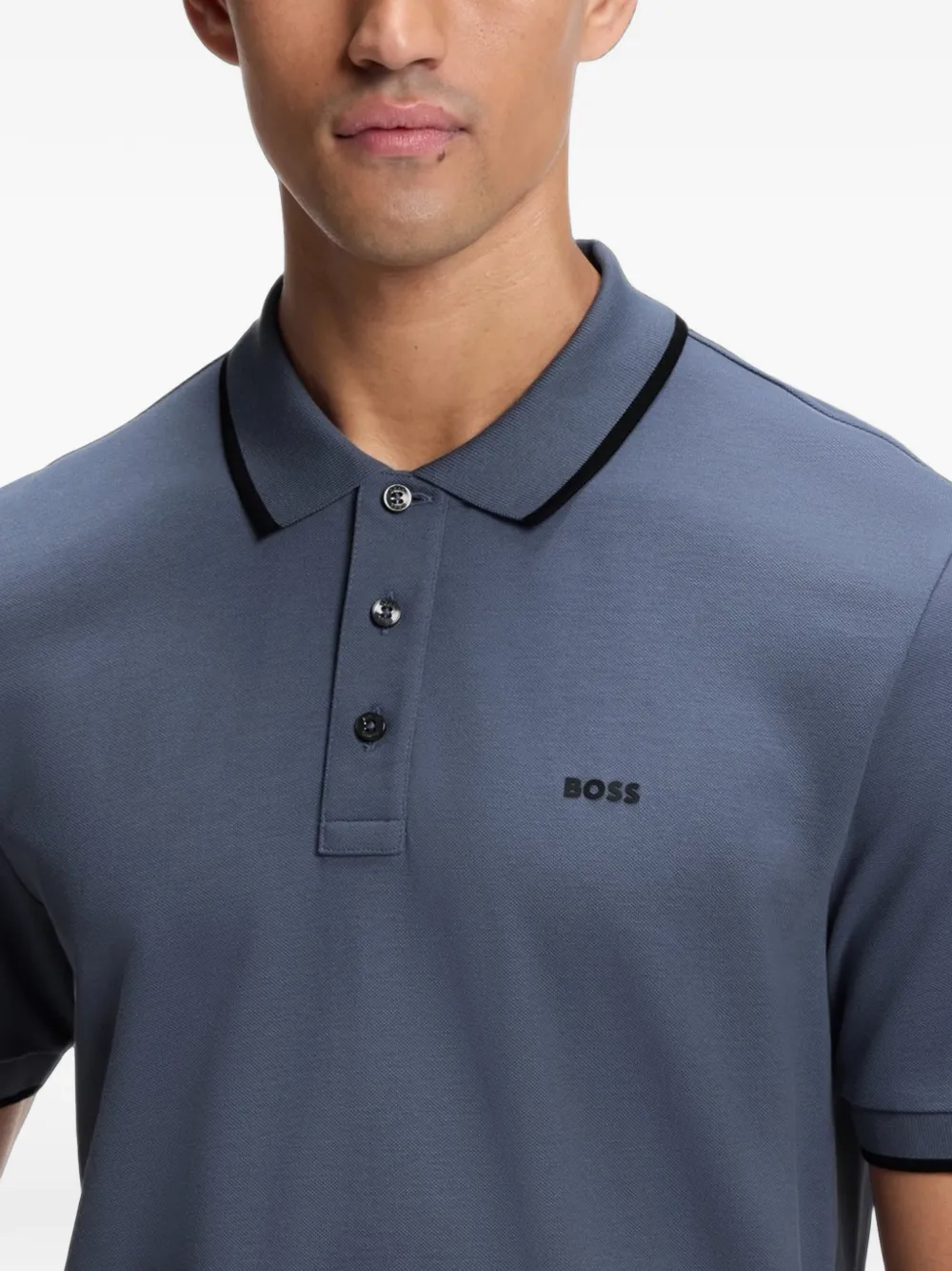 BOSS Parlay 190 poloshirt met logoprint Blauw
