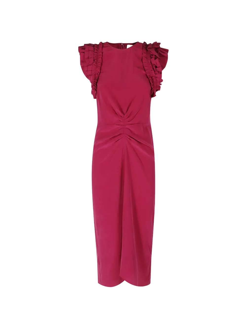 ISABEL MARANT ruffled twisted-front midi dress - Rosa