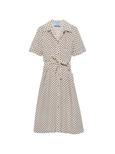 Prada polka-dot print marocain shirt dress