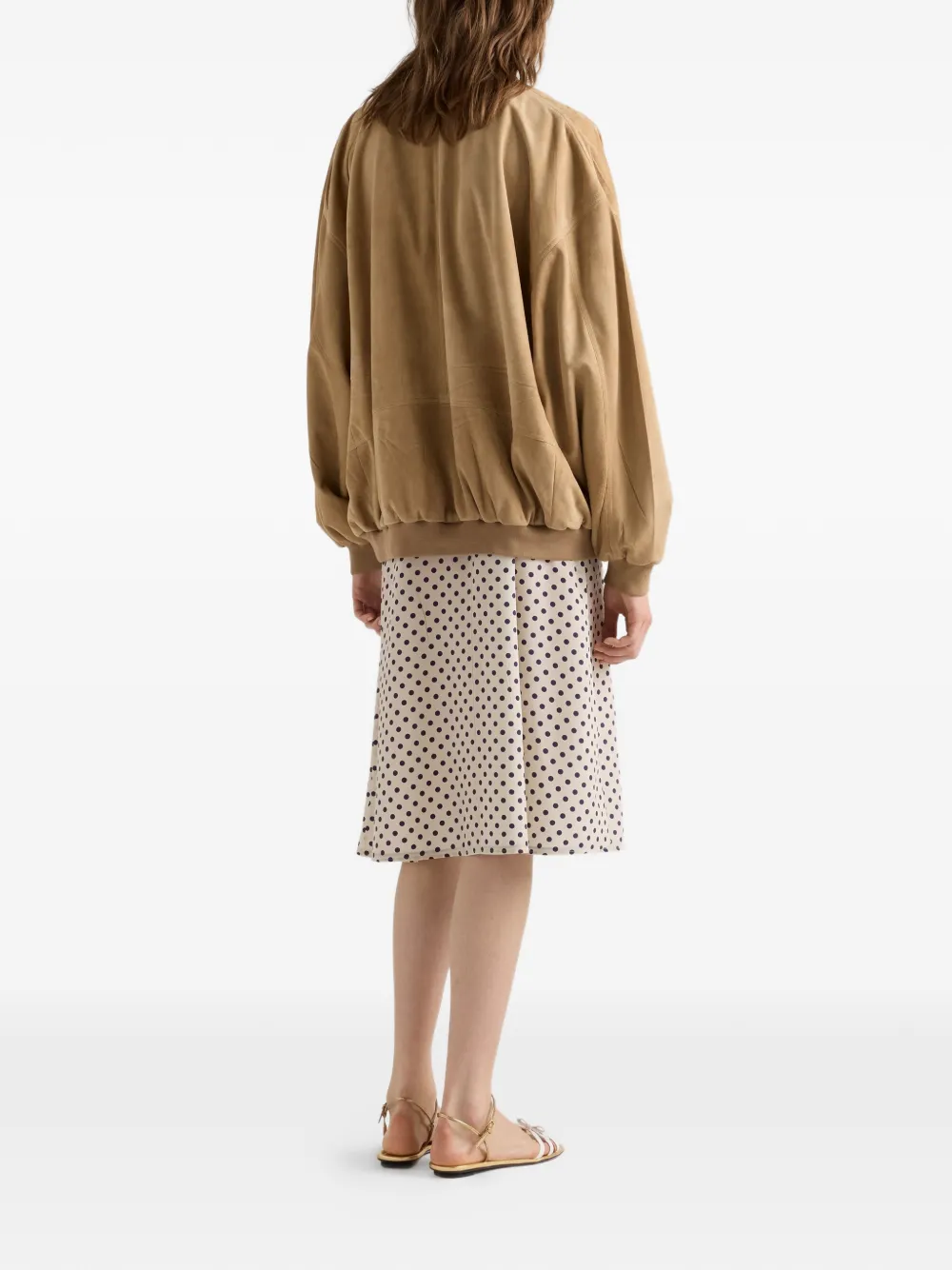Prada Blousejurk met stippen Beige