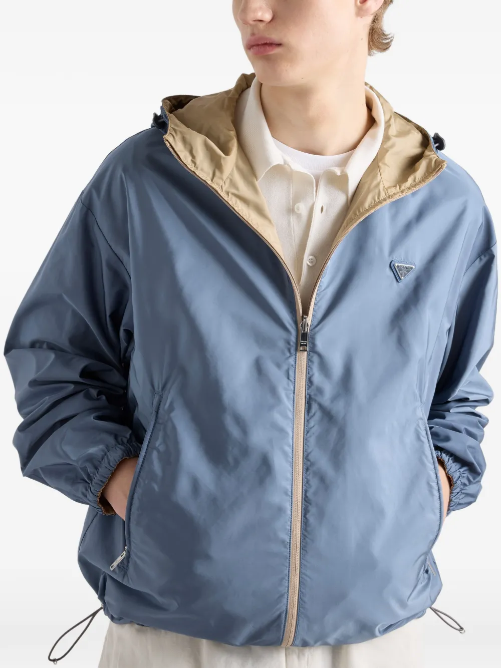 Prada Omkeerbaar Re-Nylon jack Beige