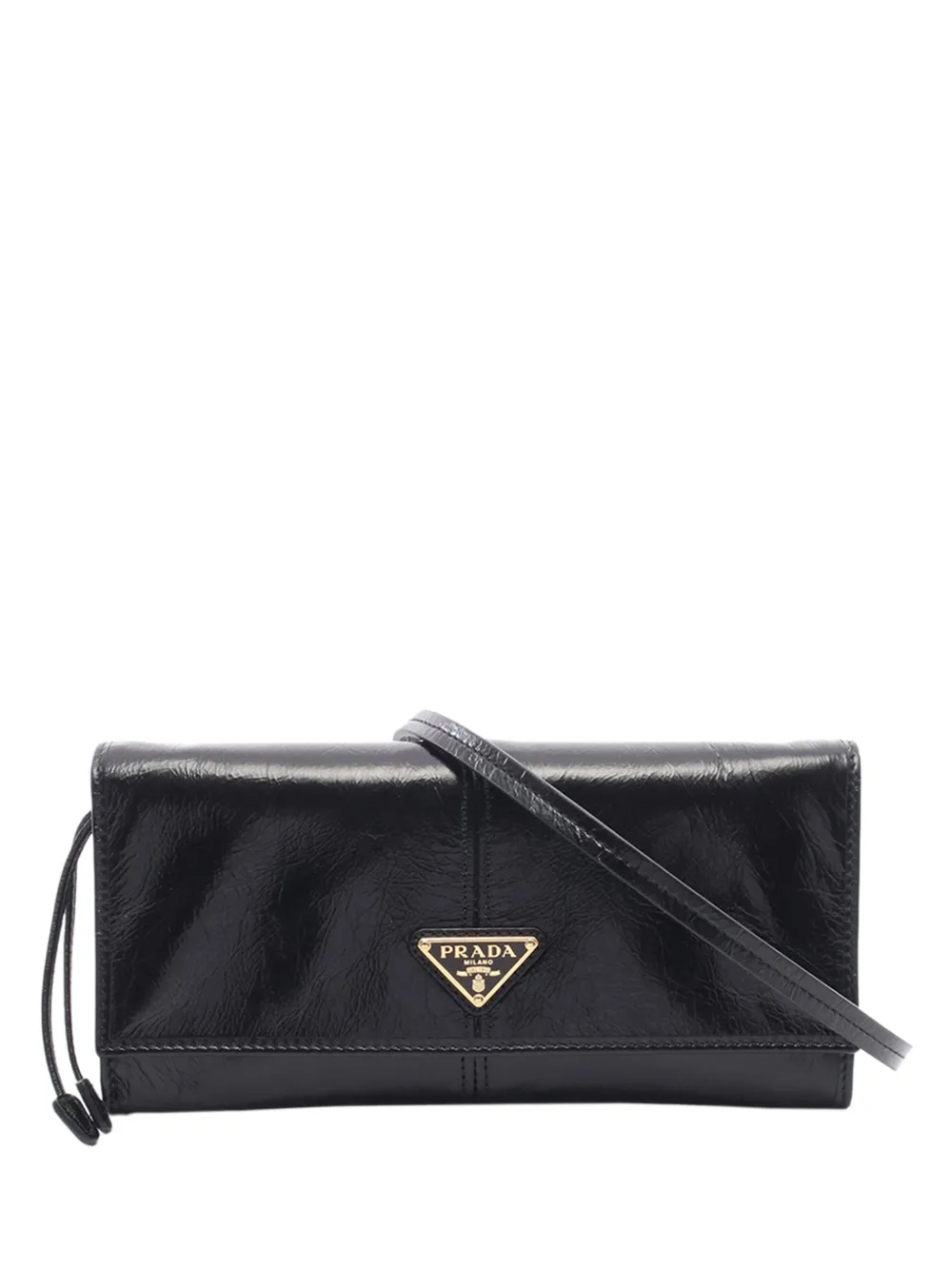 Prada Pre-Owned 2013-2026 Leather Logo Wallet on Strap shoulder bag - Nero