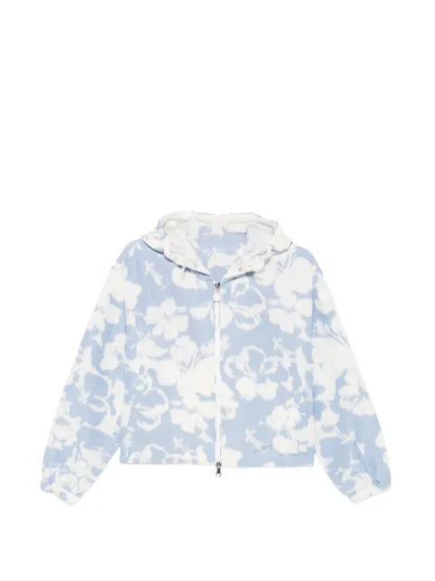 Moncler floral-print hooded jacket