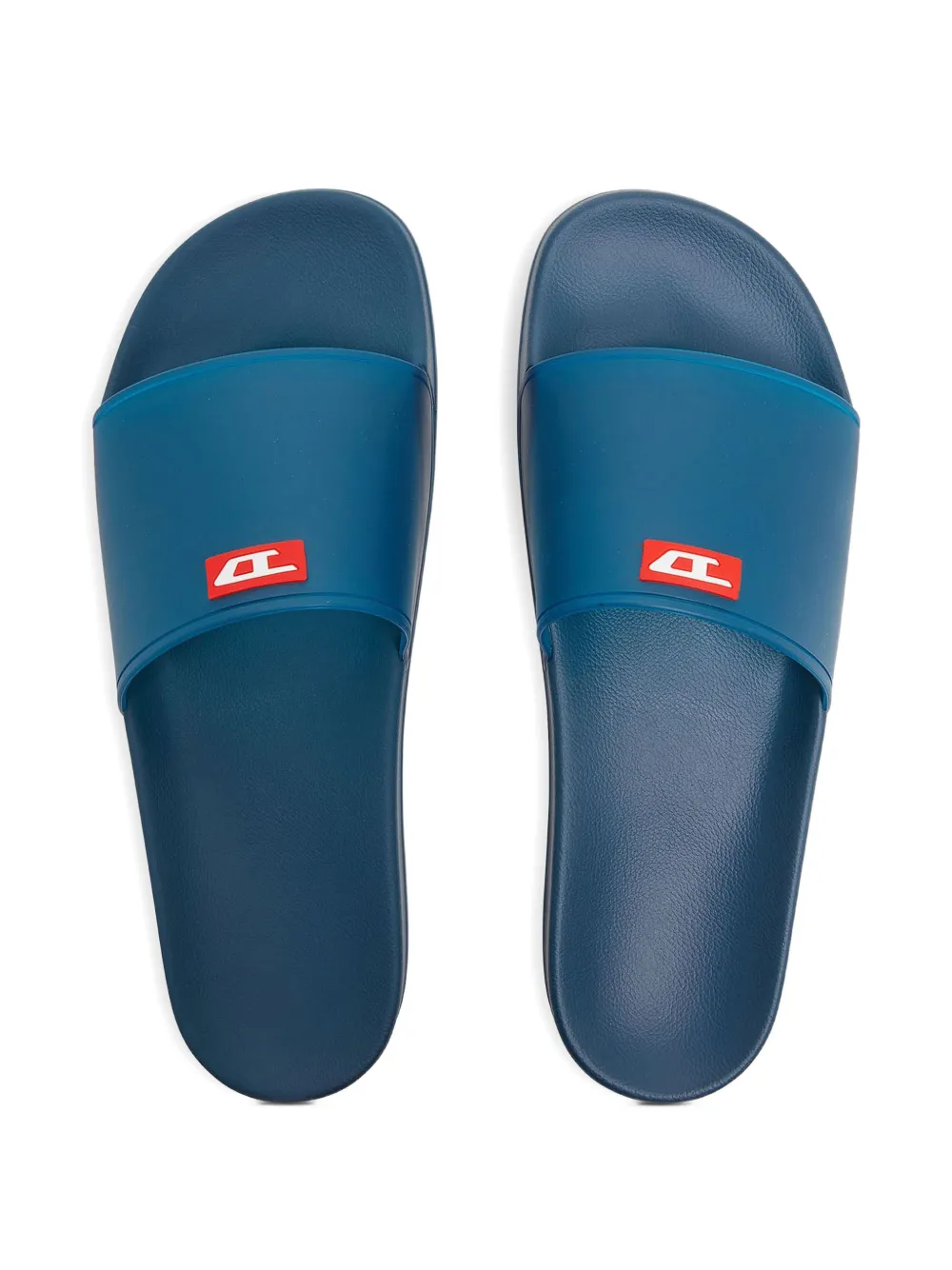 Diesel Sa-Swim slippers met logopatch Blauw