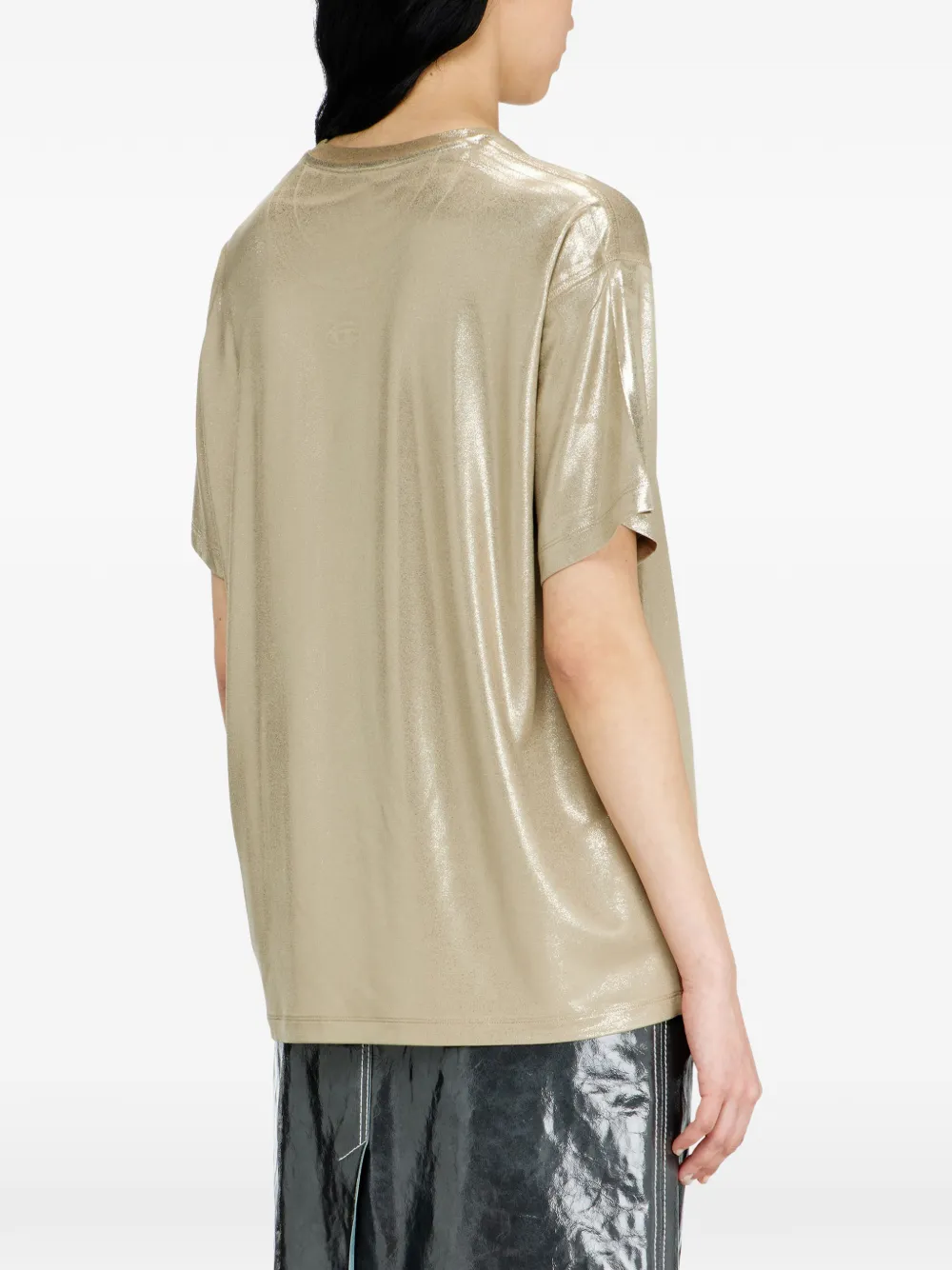 Diesel Jersey T-shirt met metallic afwerking Goud