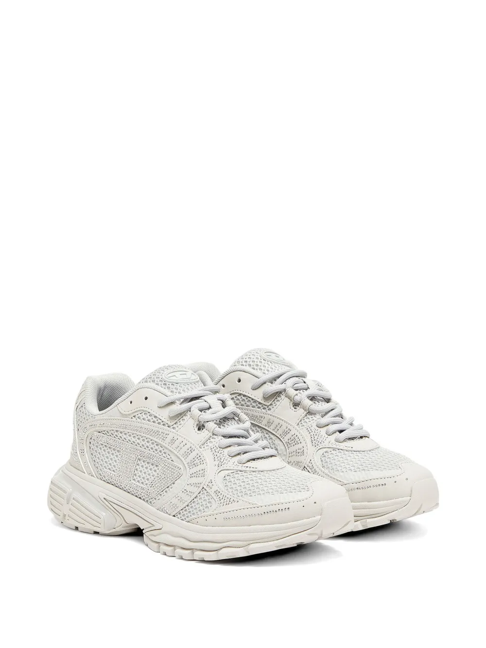 Diesel S-Pro-V-Dense mesh sneakers verfraaid met stras Grijs