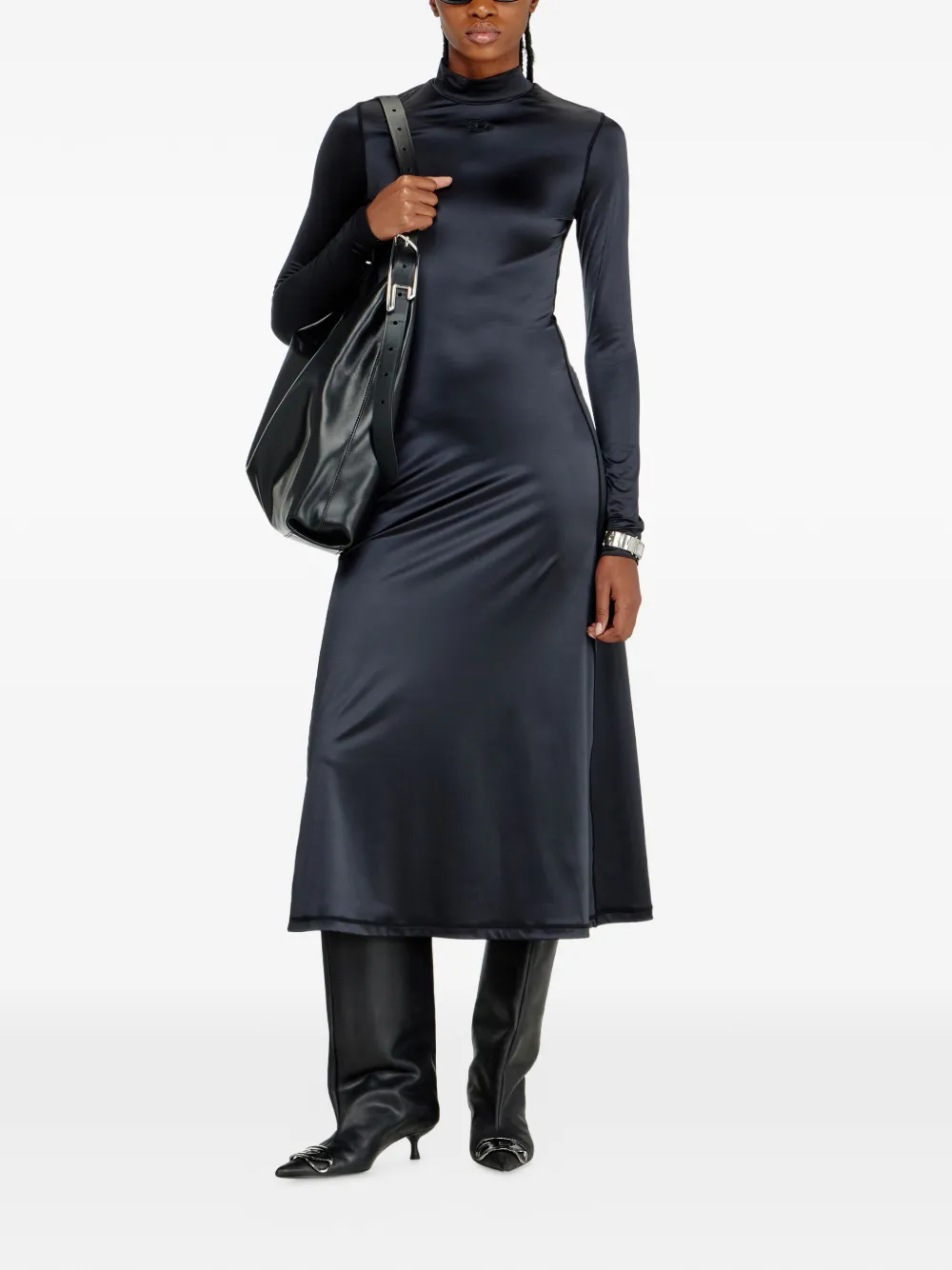 Diesel D-Ungo midi-jurk Zwart