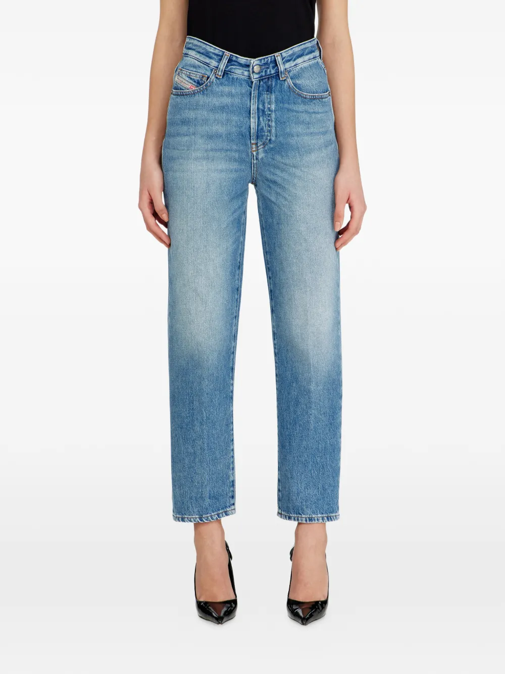 Diesel 1981 D-Went high-waist jeans Blauw