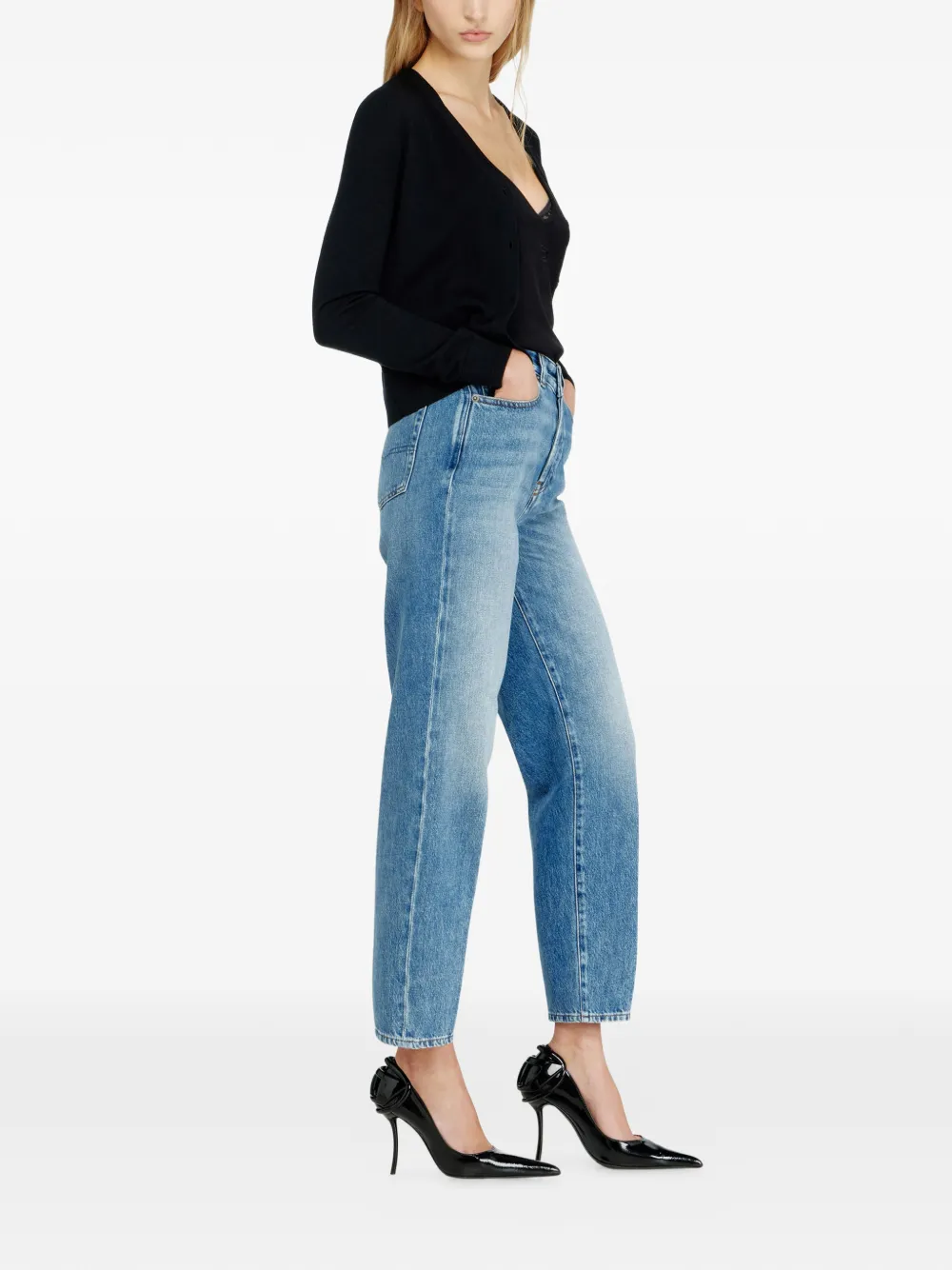 Diesel 1981 D-Went high-waist jeans Blauw