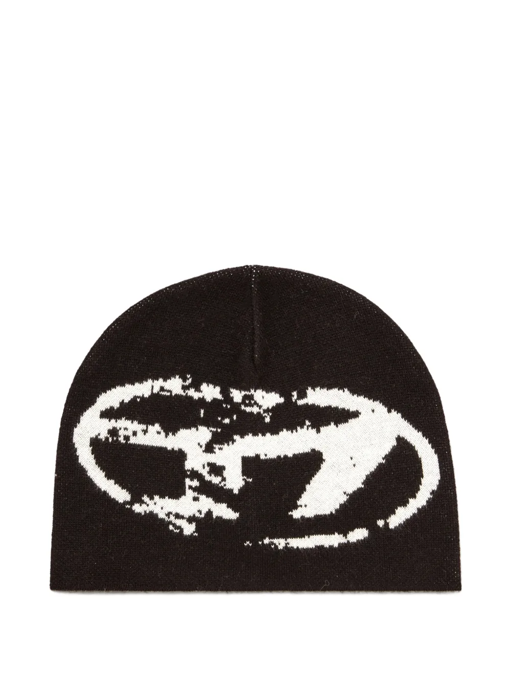 Diesel K-Apitan Beanie im Distressed-Look - Schwarz