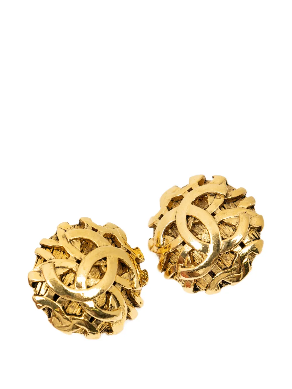 CHANEL Pre-Owned CC round clip-on earrings - Oro