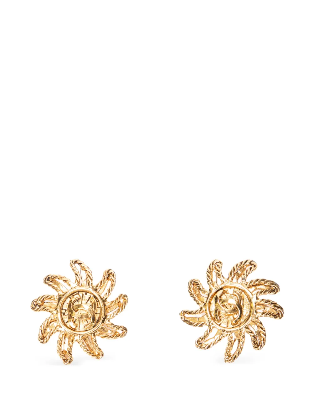 CHANEL Pre-Owned CC Sun clip-on earrings - Oro